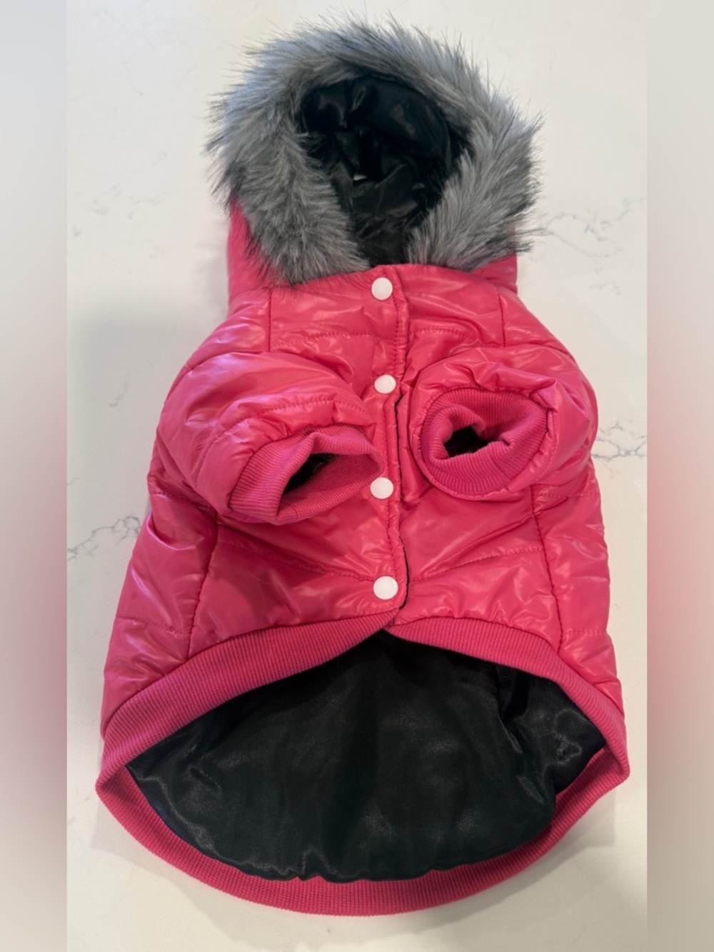 Windproof Doggie Puffer Jacket with Leash Hole